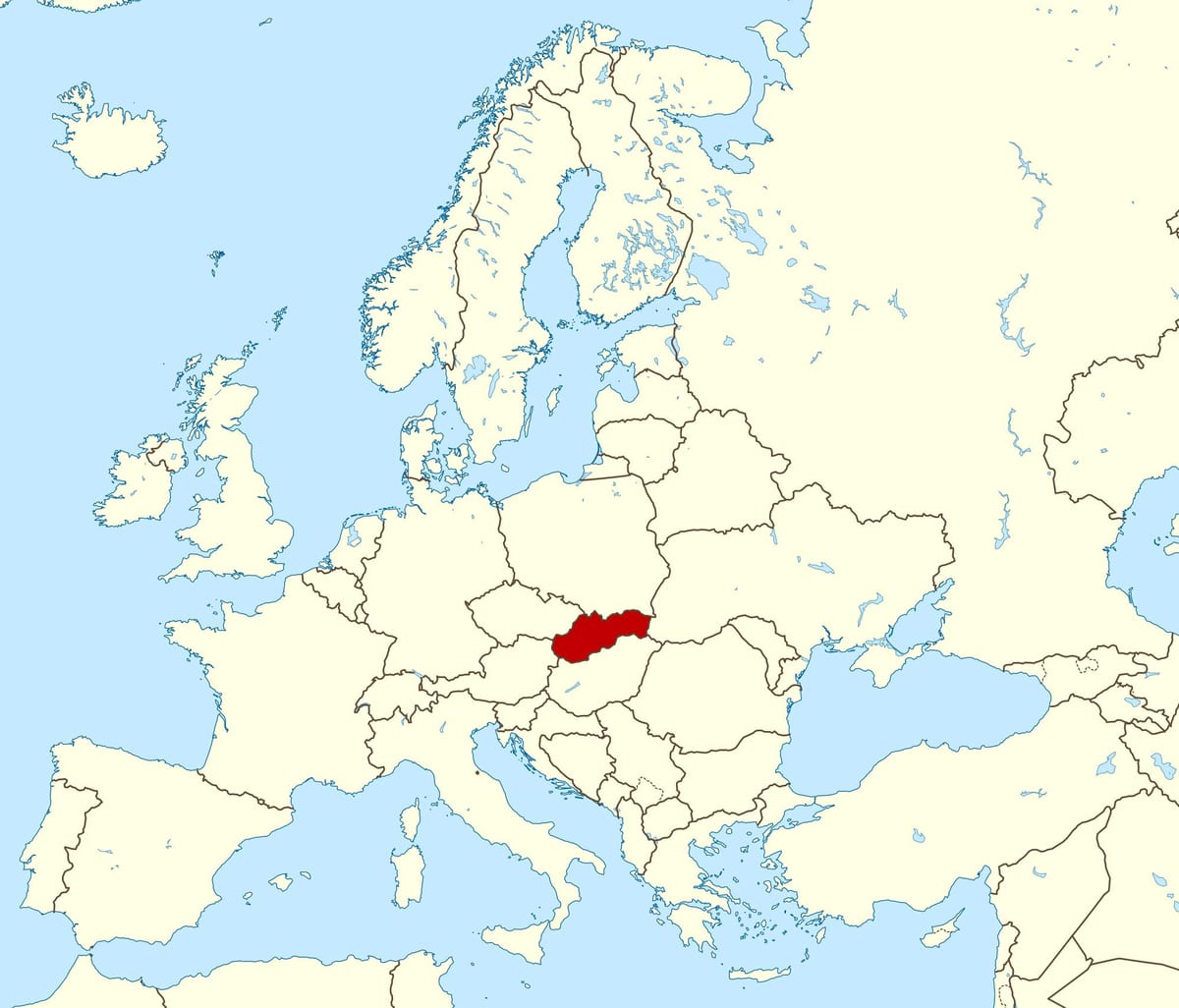 kat jeyografik nan Slovaki kat jeyografik ewòp