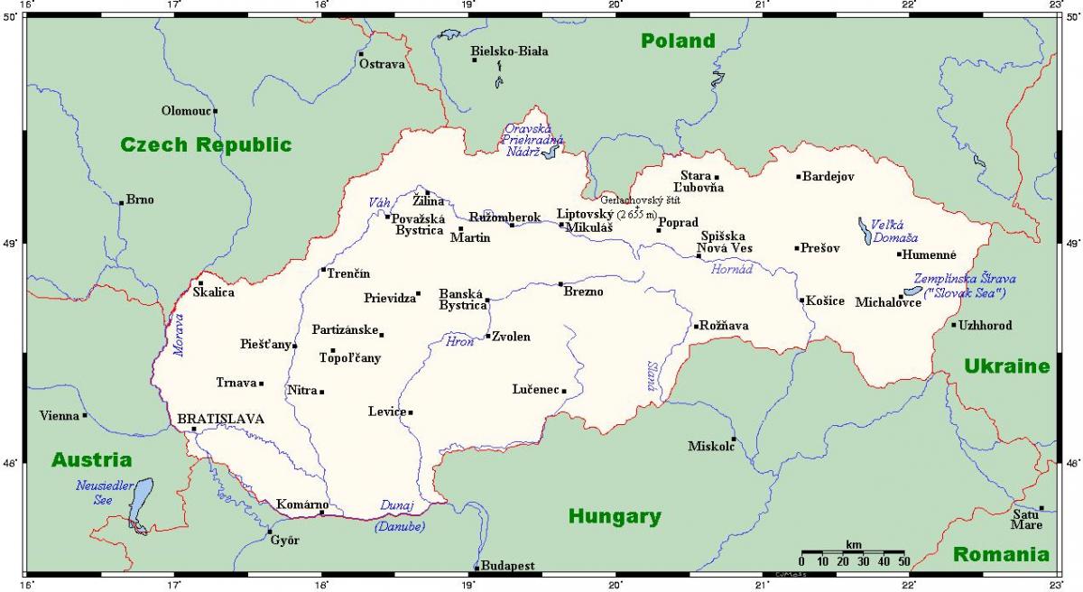 kat jeyografik nan Slovaki ak lavil