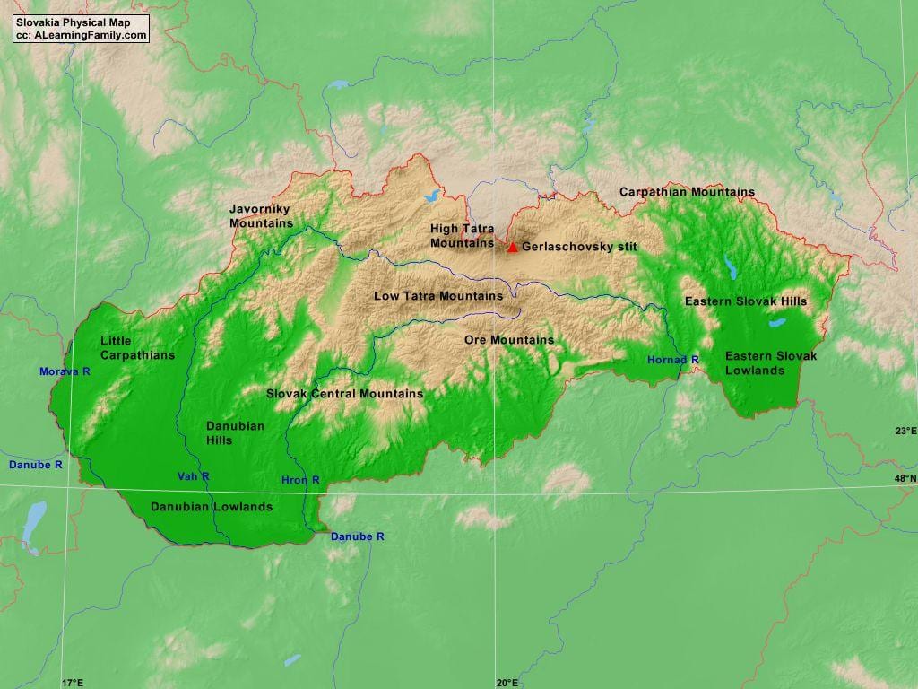 kat jeyografik nan Slovaki mòn